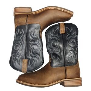 AdTec Western Boots Mens US 11W Multi Genuine Leather Oil Resistant Square Toe